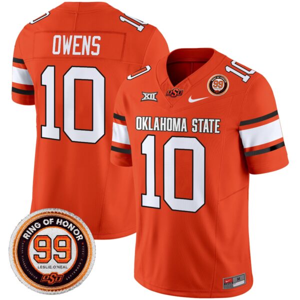 Oklahoma State Cowboys Leslie O’neal Patch Vapor Limited Jersey – All Stitched – Orange – Rashod Owens Jersey