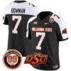 Oklahoma State Cowboys Leslie O’neal Patch Vapor Limited Jersey – All Stitched – Black Alternate – Alan Bowman Jersey