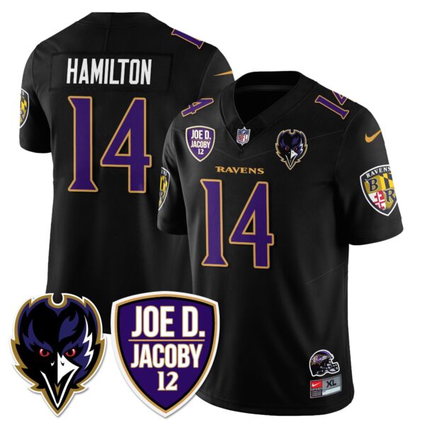 Ravens Purple Rising 2024 Vapor Limited Jersey – All Stitched – Black – Kyle Hamilton Jersey