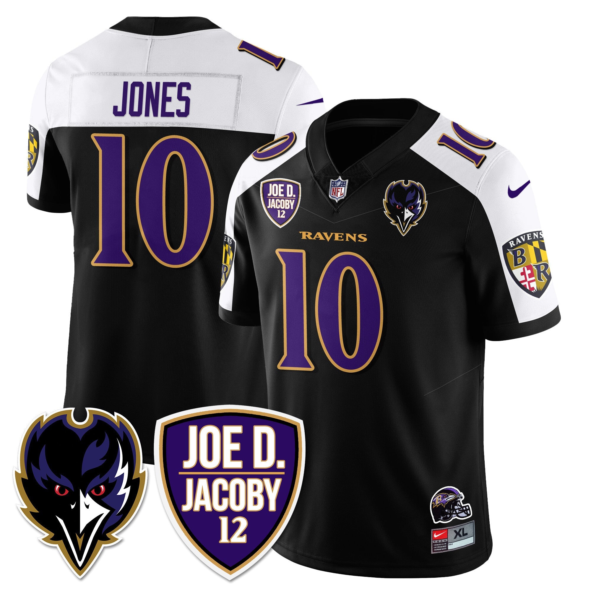 Ravens Purple Rising 2024 Vapor Limited Jersey – All Stitched – Black Alternate – Emory Jones Jersey