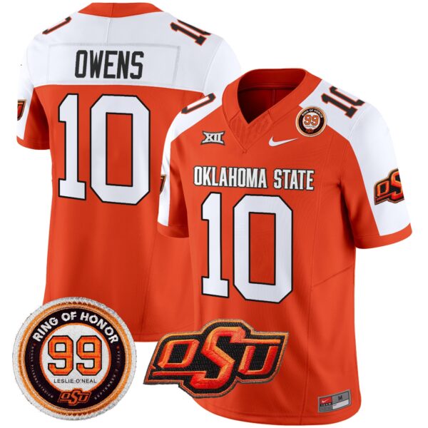 Oklahoma State Cowboys Leslie O’neal Patch Vapor Limited Jersey – All Stitched – Orange Alternate – Rashod Owens Jersey