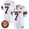 Oklahoma State Cowboys Leslie O’neal Patch Vapor Limited Jersey – All Stitched – White – Alan Bowman Jersey