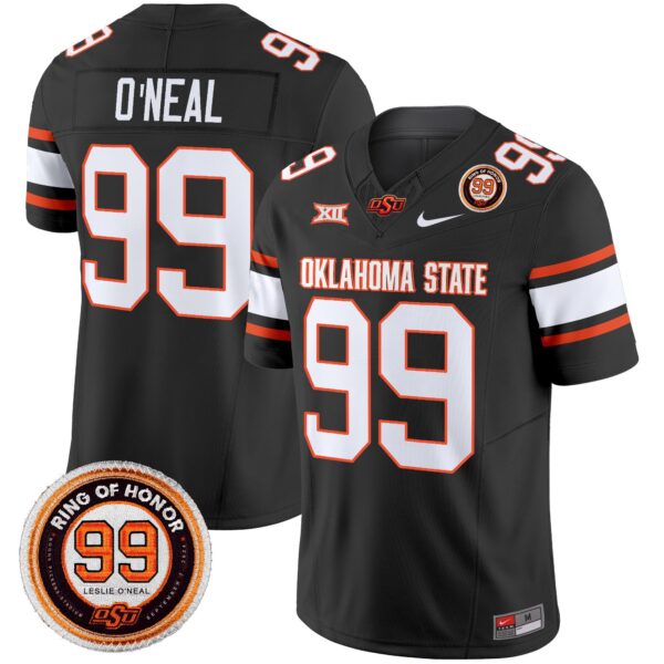 Oklahoma State Cowboys Leslie O’neal Patch Vapor Limited Jersey – All Stitched – Black – Leslie O’neal Jersey