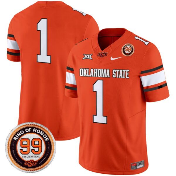Oklahoma State Cowboys Leslie O’neal Patch Vapor Limited Jersey – All Stitched – Orange – #1 Team Jersey
