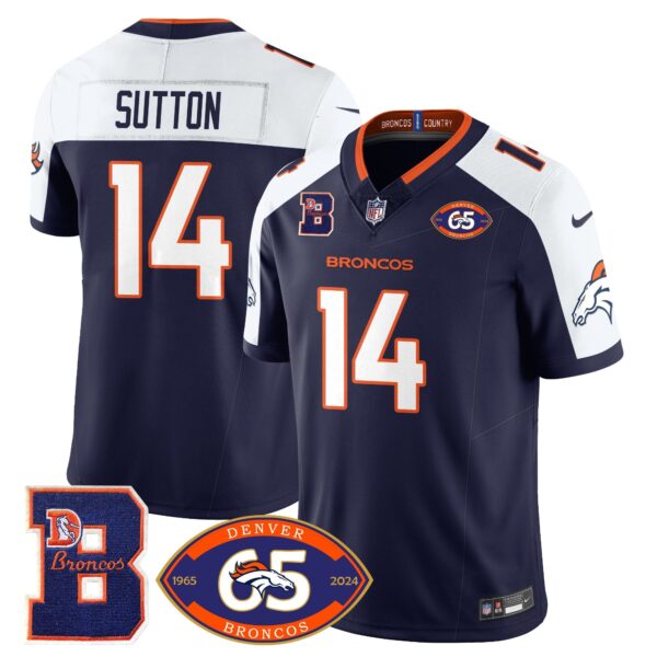 Broncos 1959-2024 Jersey – The Broncos Jersey – All Stitched – Courtland Sutton – 14 – Navy Alternate Jersey