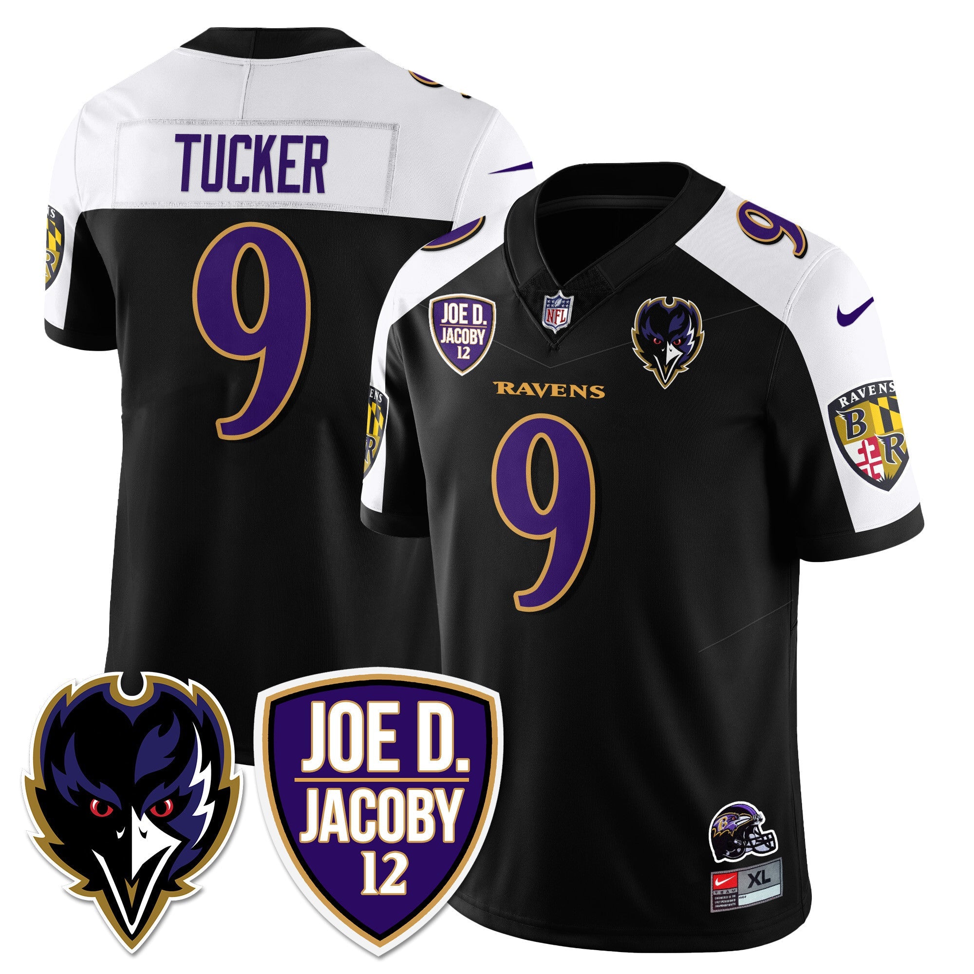 Ravens Purple Rising 2024 Vapor Limited Jersey – All Stitched – Black Alternate – Justin Tucker Jersey