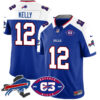 Bills 1959 – 2024 – The Bills Jersey – All Stitched – Jim Kelly – 12 – Royal Alternate Jersey