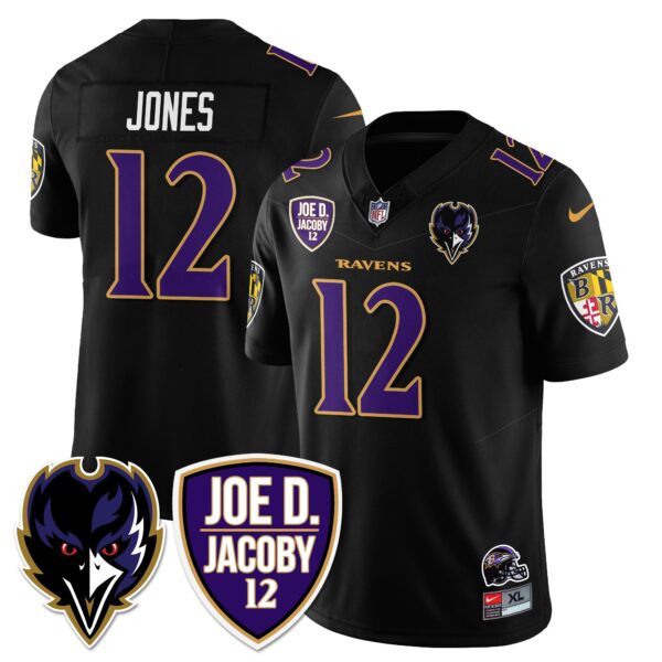Ravens Purple Rising 2024 Vapor Limited Jersey – All Stitched – Black – Jacoby Jones Jersey