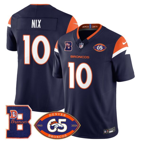 Broncos 1959-2024 Jersey – The Broncos Jersey – All Stitched – Bo Nix – 10 – Navy Jersey