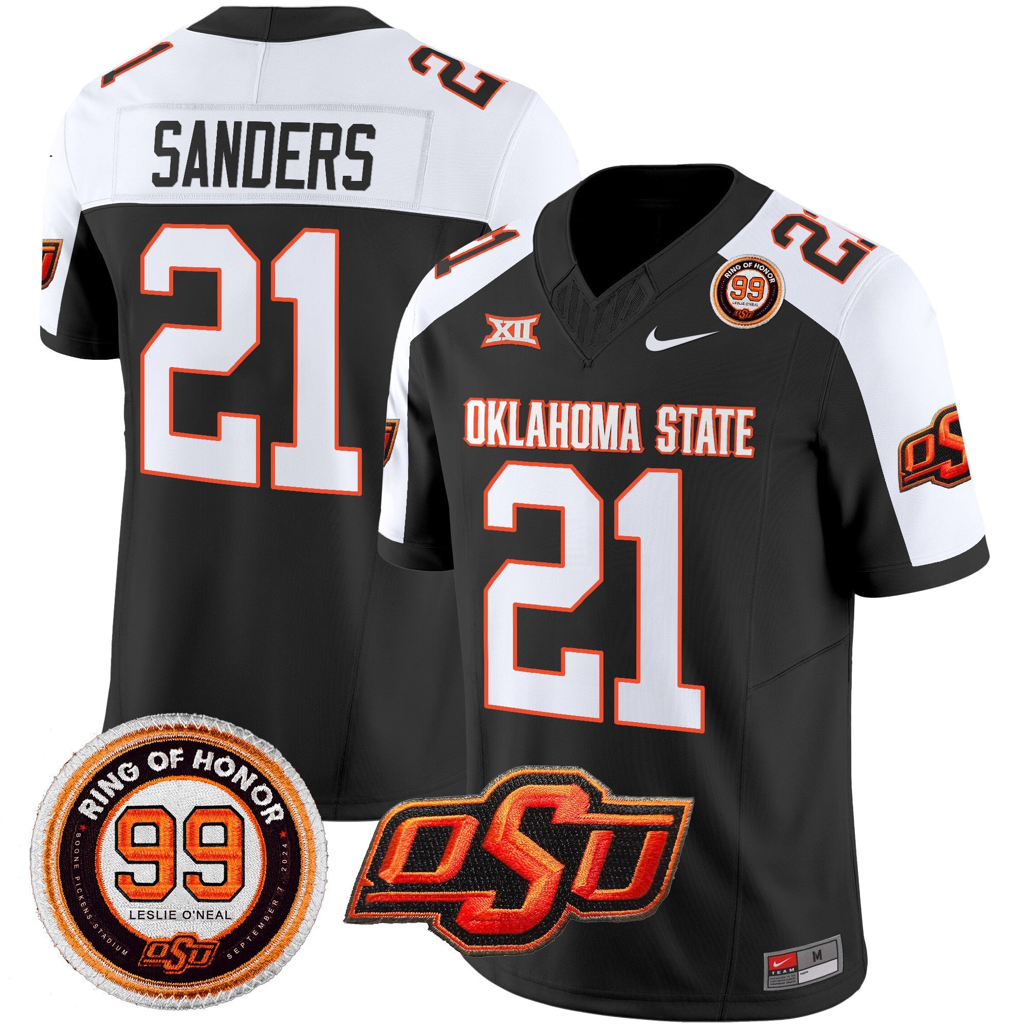 Oklahoma State Cowboys Leslie O’neal Patch Vapor Limited Jersey – All Stitched – Black Alternate – Barry Sanders Jersey