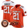 Oklahoma State Cowboys Leslie O’neal Patch Vapor Limited Jersey – All Stitched – Orange Alternate – Barry Sanders Jersey