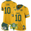 Packers 1919-2024 – The Packers Jersey – All Stitched – Jordan Love – 10 – Gold Jersey