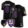 Ravens Purple Rising 2024 Vapor Limited Jersey – All Stitched – Black – Lamar Jackson Jersey