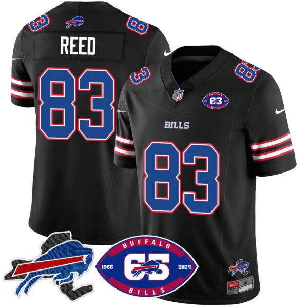 Bills 1959 – 2024 – The Bills Jersey – All Stitched – Andre Reed – 83 – Black Jersey
