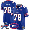 Bills 1959 – 2024 – The Bills Jersey – All Stitched – Bruce Smith – 78 – Royal Jersey