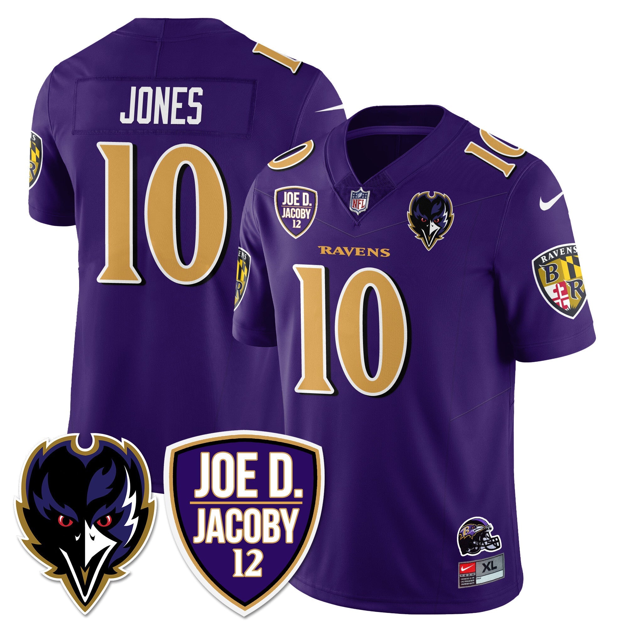 Ravens Purple Rising 2024 Vapor Limited Jersey – All Stitched – Purple – Emory Jones Jersey