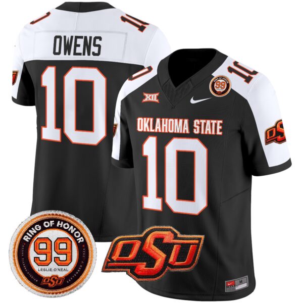 Oklahoma State Cowboys Leslie O’neal Patch Vapor Limited Jersey – All Stitched – Black Alternate – Rashod Owens Jersey
