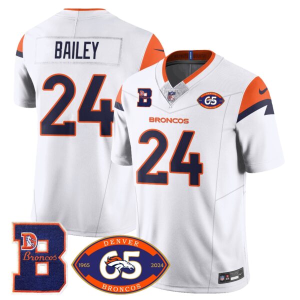 Broncos 1959-2024 Jersey – The Broncos Jersey – All Stitched – Champ Bailey – 24 – White Jersey