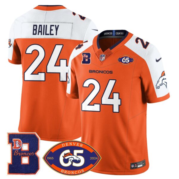 Broncos 1959-2024 Jersey – The Broncos Jersey – All Stitched – Champ Bailey – 24 – Orange Alternate Jersey