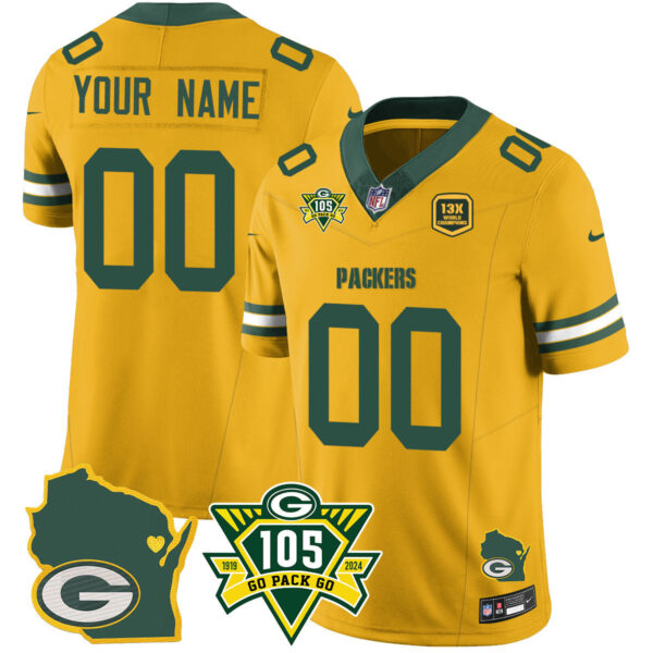 Custom Packers 1919-2024 – The Packers Jersey – All Stitched – Red Jersey