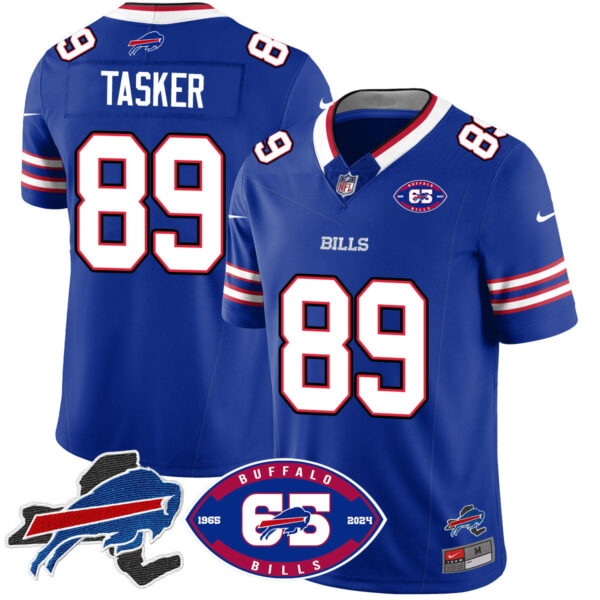 Bills 1959 – 2024 – The Bills Jersey – All Stitched – Steven Tasker – 89 – Royal Jersey
