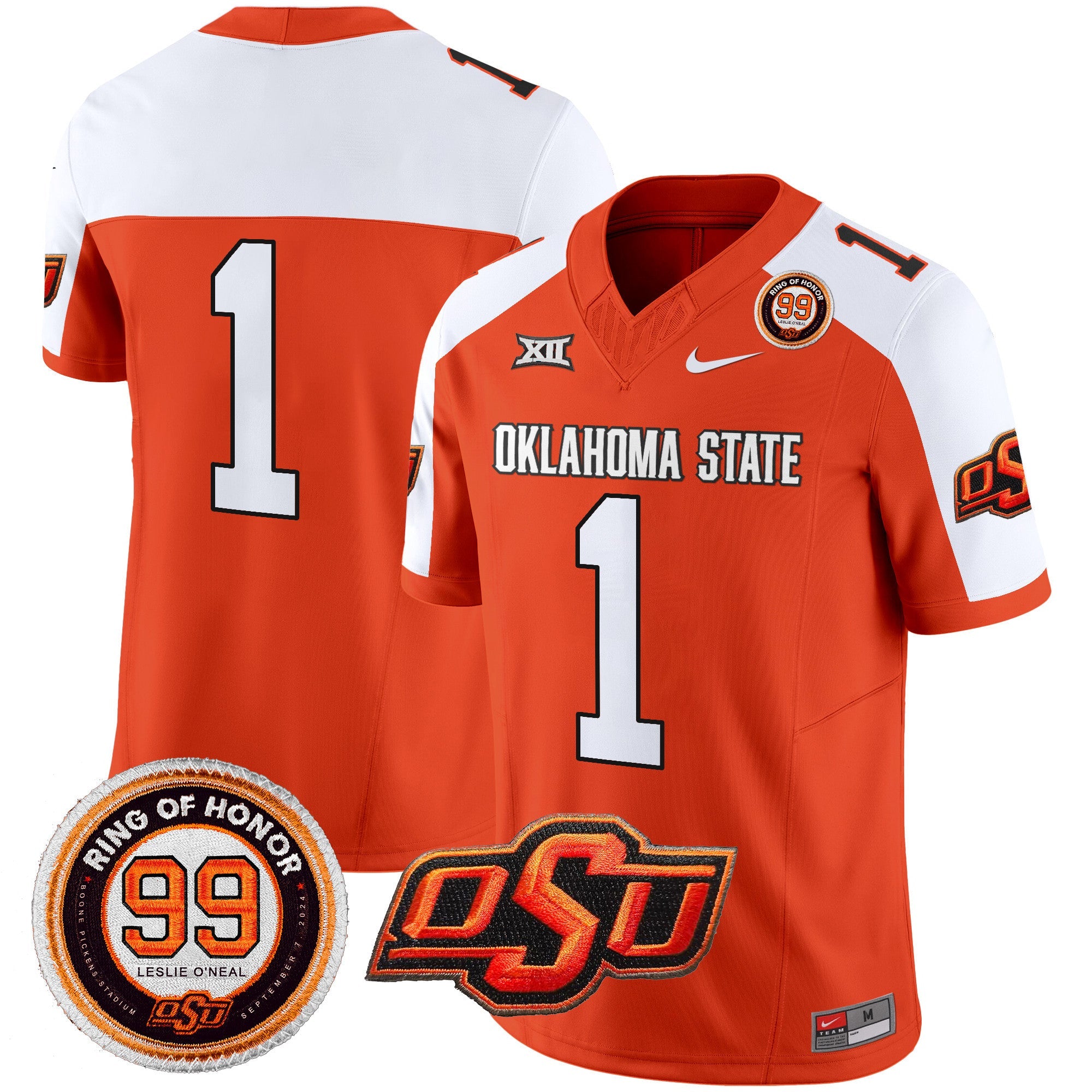 Oklahoma State Cowboys Leslie O’neal Patch Vapor Limited Jersey – All Stitched – Orange Alternate – #1 Team Jersey