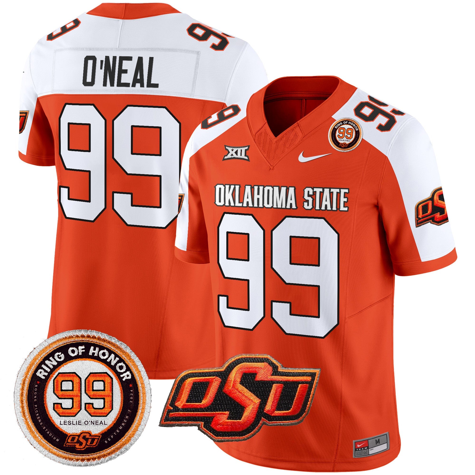 Oklahoma State Cowboys Leslie O’neal Patch Vapor Limited Jersey – All Stitched – Orange Alternate – Leslie O’neal Jersey