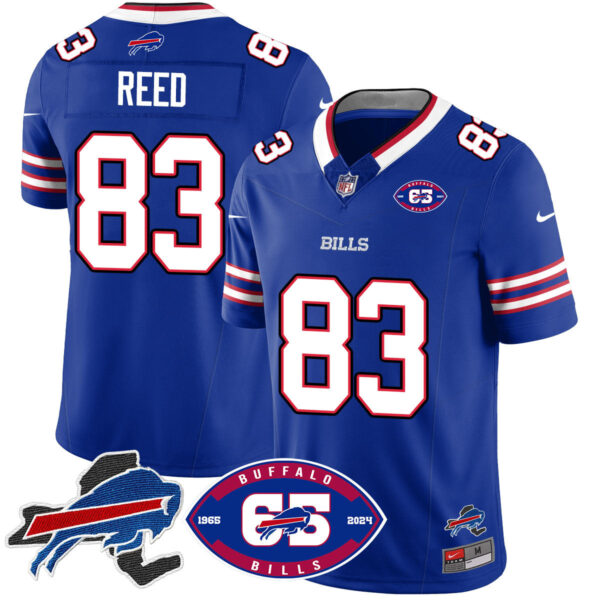 Bills 1959 – 2024 – The Bills Jersey – All Stitched – Andre Reed – 83 – Royal Jersey