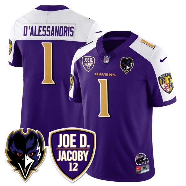 Ravens Purple Rising 2024 Vapor Limited Jersey – All Stitched – Purple Alternate – Joe D’Alessandris Jersey