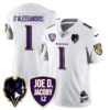 Ravens Purple Rising 2024 Vapor Limited Jersey – All Stitched – White – Joe D’Alessandris Jersey