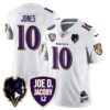 Ravens Purple Rising 2024 Vapor Limited Jersey – All Stitched – White – Emory Jones Jersey