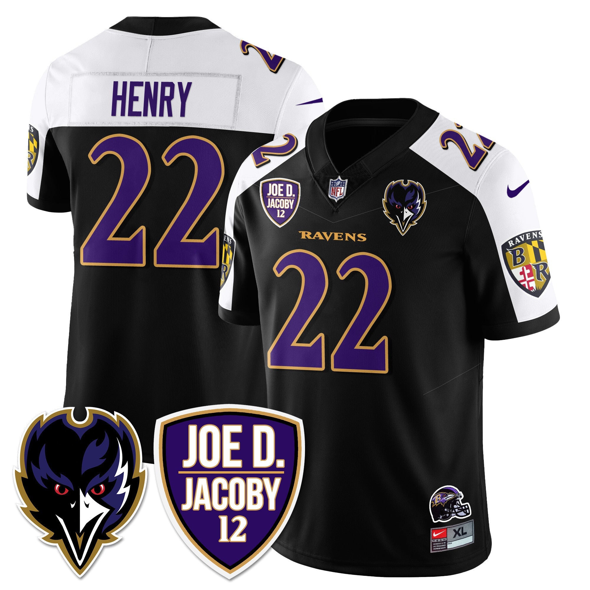 Ravens Purple Rising 2024 Vapor Limited Jersey – All Stitched – Black Alternate – Derrick Henry Jersey