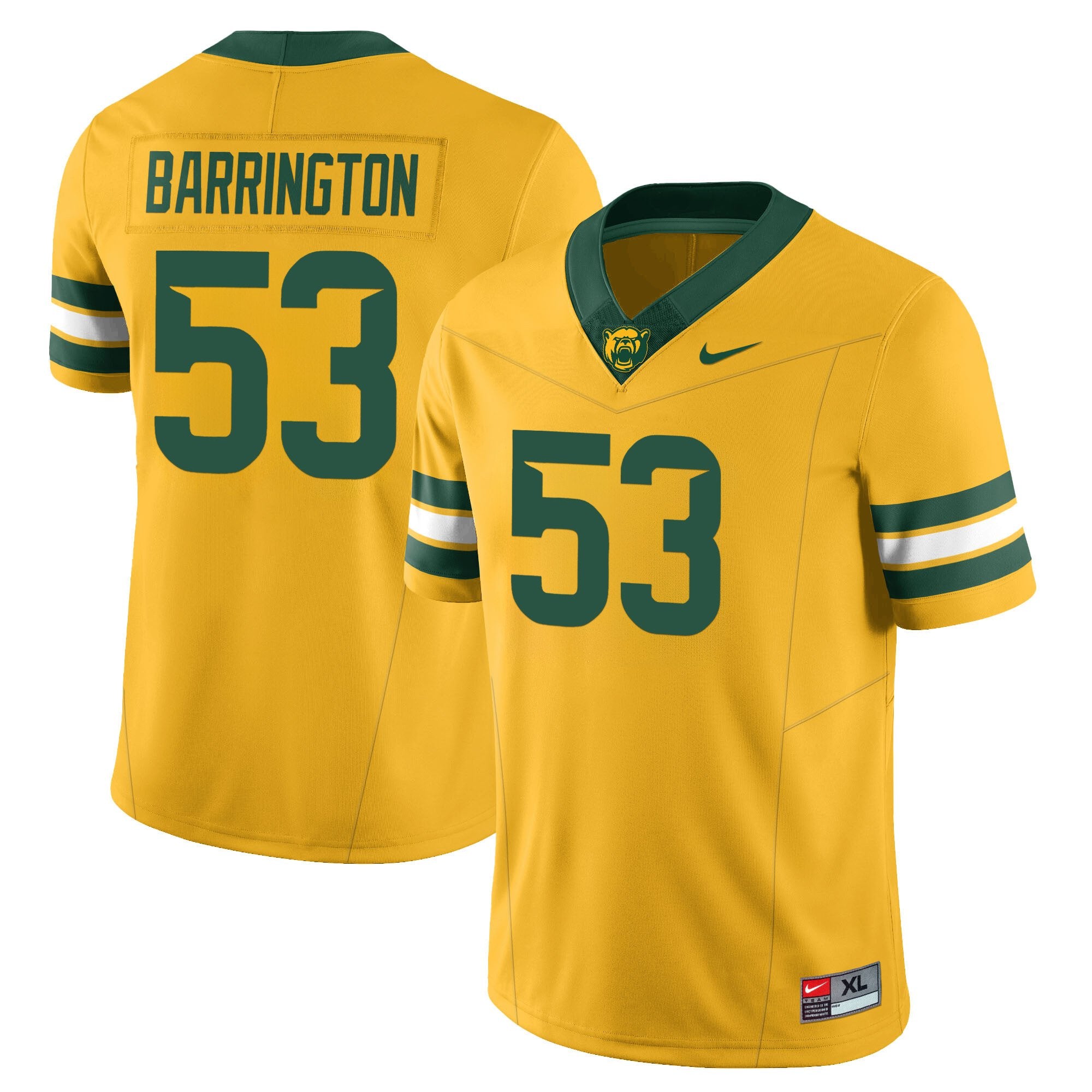 Baylor Bears 2024 Vapor Limited Jersey – All Stitched – Campbell Barrington – Yellow Jersey