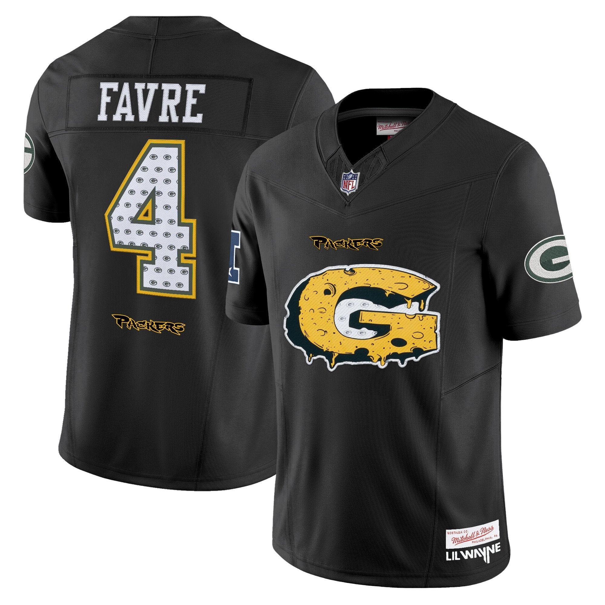 Green Bay Packers ‘Cheesehead’ x ‘Tha Carter VI’ Style Vapor Limited Jersey – All Stitched – Brett Favre Jersey