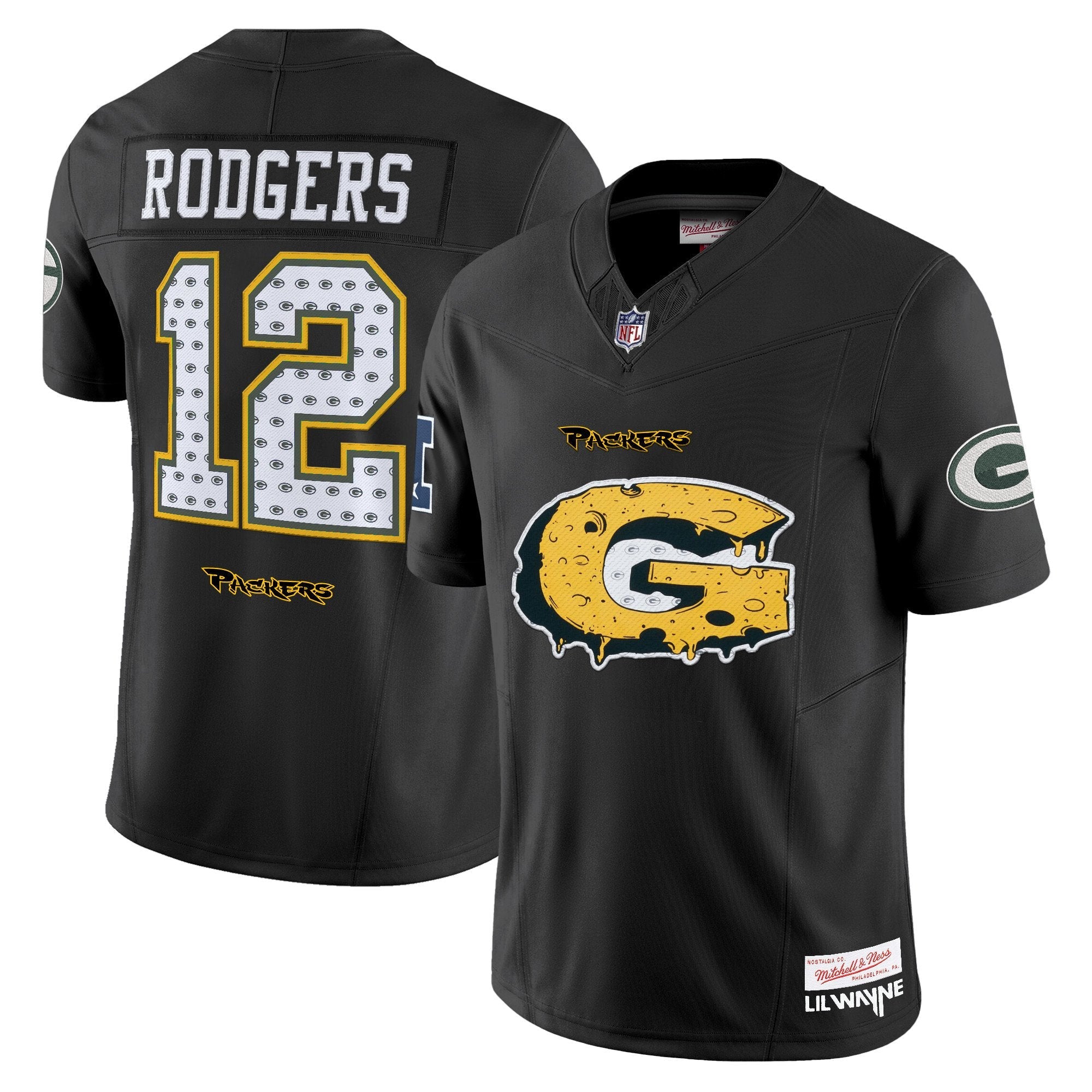 Green Bay Packers ‘Cheesehead’ x ‘Tha Carter VI’ Style Vapor Limited Jersey – All Stitched – Aaron Rodgers Jersey