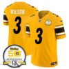 Steelers 50th Anniversary Of Super Bowl IX Patch Vapor Limited Jersey – All Stitched – Gold – Russell Wilson Jersey