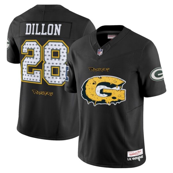 Green Bay Packers ‘Cheesehead’ x ‘Tha Carter VI’ Style Vapor Limited Jersey – All Stitched – AJ Dillon Jersey
