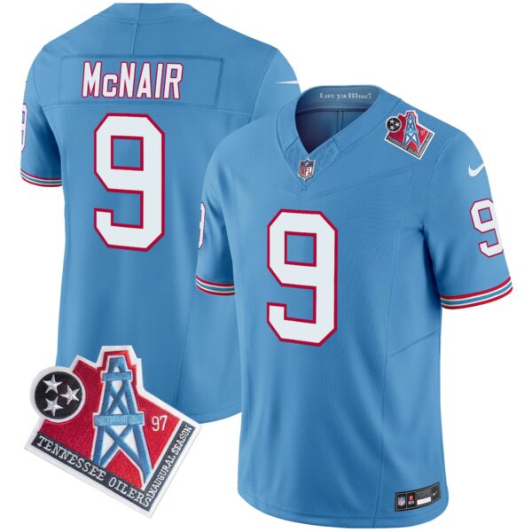 Titans 1997 Throwback Vapor Limited Jersey – All Stitched – Light Blue – Steve Mcnair Jersey