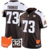 Browns #32 Jim Brown Memorial & Home Patch Vapor Limited Jersey – All Stitched – Alternate – Joe Thomas Jersey