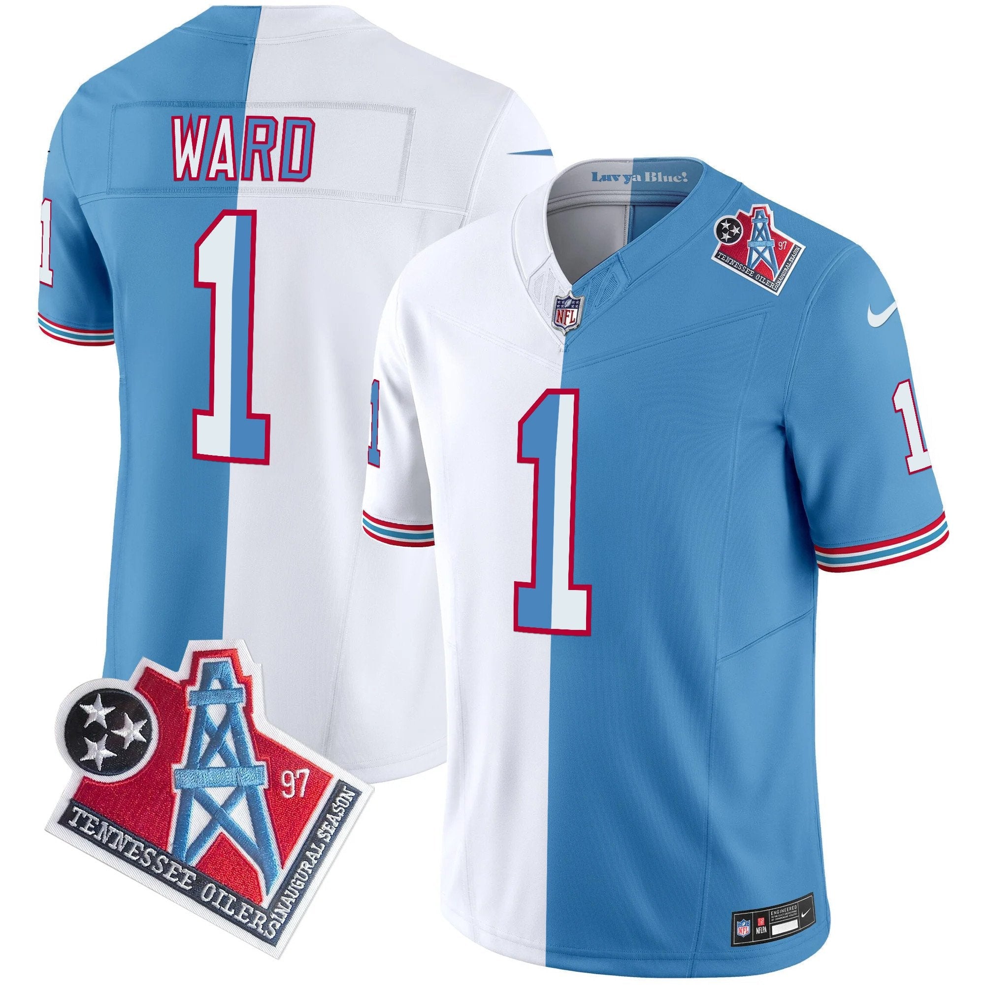 Titans 1997 Throwback Vapor Limited Jersey – All Stitched – Split – Cam Ward Jersey
