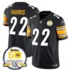 Steelers 50th Anniversary Of Super Bowl IX Patch Vapor Limited Jersey – All Stitched – Black – Najee Harris Jersey