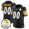 Steelers 50th Anniversary Of Super Bowl IX Patch Vapor Limited Custom Jersey – All Stitched – Black Jersey