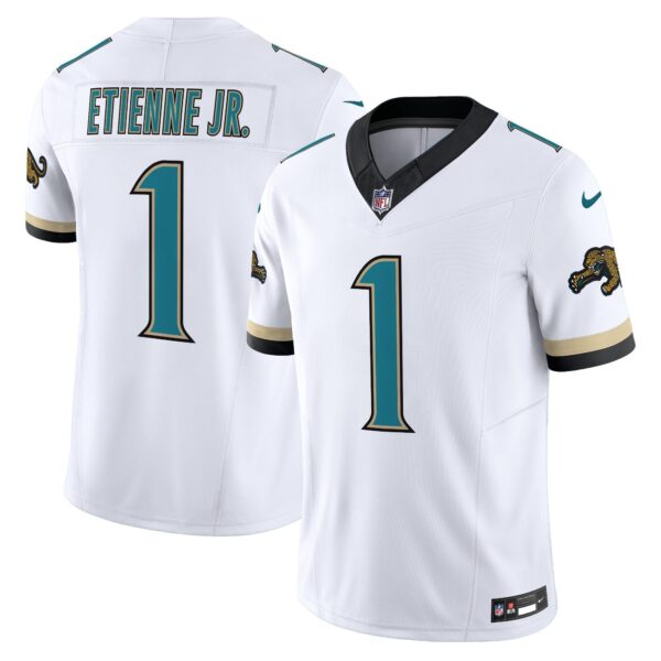 Jacksonville Jaguars Throwback Vapor Limited Jersey – All Stitched – White – Travis Etienne Jr. Jersey