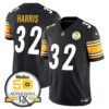 Steelers 50th Anniversary Of Super Bowl IX Patch Vapor Limited Jersey – All Stitched – Black – Franco Harris Jersey