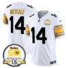 Steelers 50th Anniversary Of Super Bowl IX Patch Vapor Limited Jersey – All Stitched – 1975 White – DK Metcalf Jersey