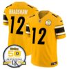 Steelers 50th Anniversary Of Super Bowl IX Patch Vapor Limited Jersey – All Stitched – Gold – Terry Bradshaw Jersey