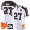 Browns #32 Jim Brown Memorial & Home Patch Vapor Limited Jersey – All Stitched – Inverted – Kareem Hunt Jersey