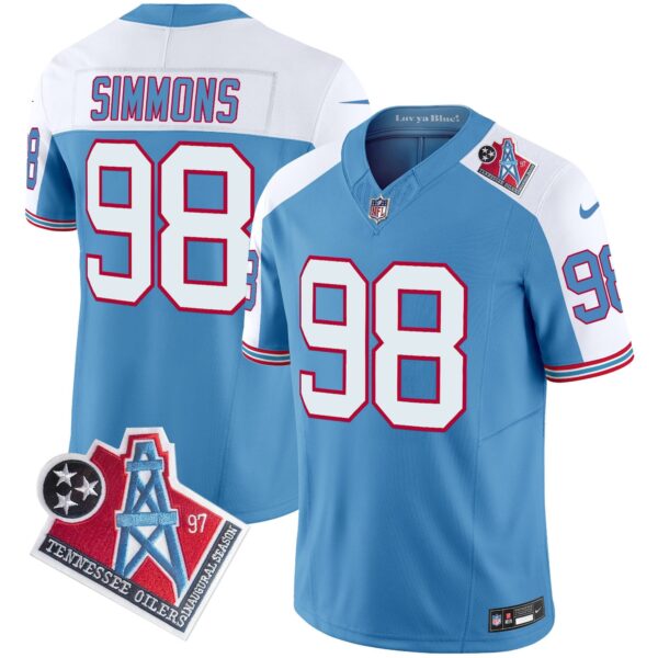 Titans 1997 Throwback Vapor Limited Jersey – All Stitched – Alternate – Jeffery Simmons Jersey