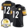 Steelers 50th Anniversary Of Super Bowl IX Patch Vapor Limited Jersey – All Stitched – Black – Terry Bradshaw Jersey