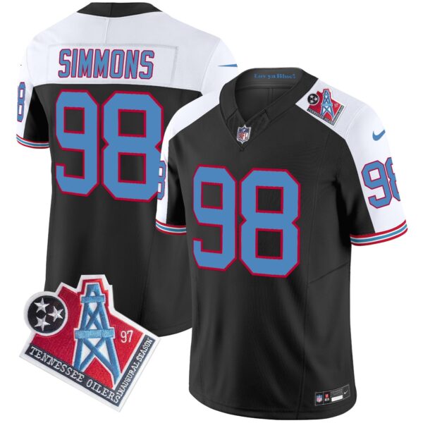 Titans 1997 Throwback Vapor Limited Jersey – All Stitched – Black Alternate – Jeffery Simmons Jersey